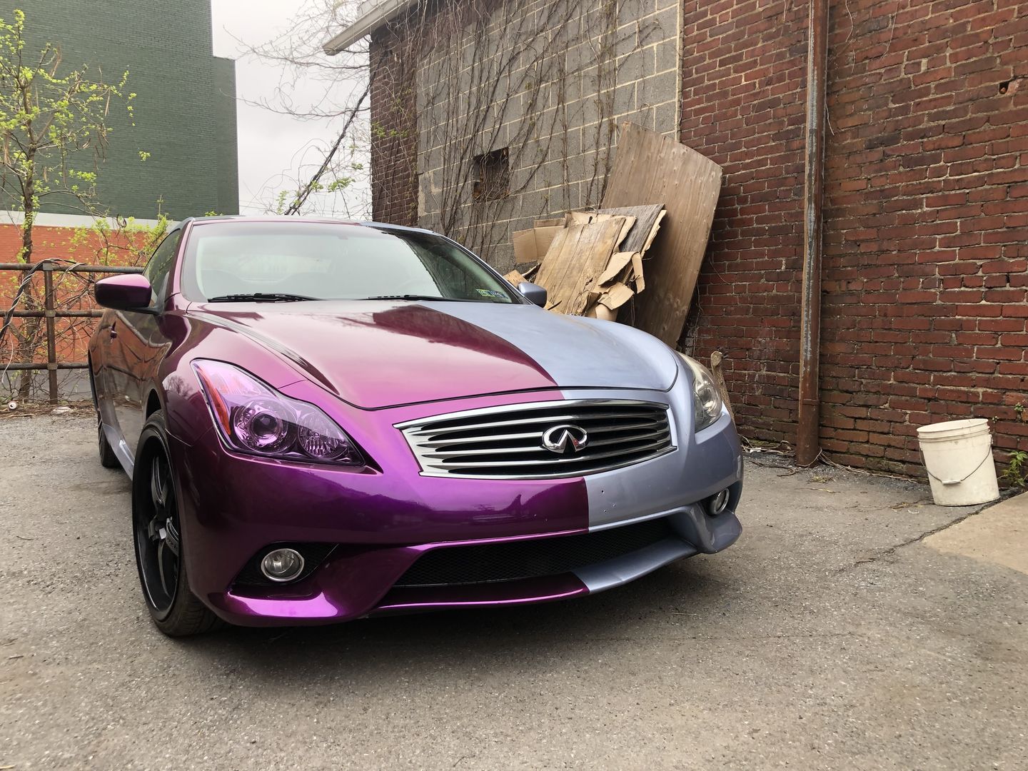 Customer photo review of Glossy Metallic Grape Purple Vinyl Wrap