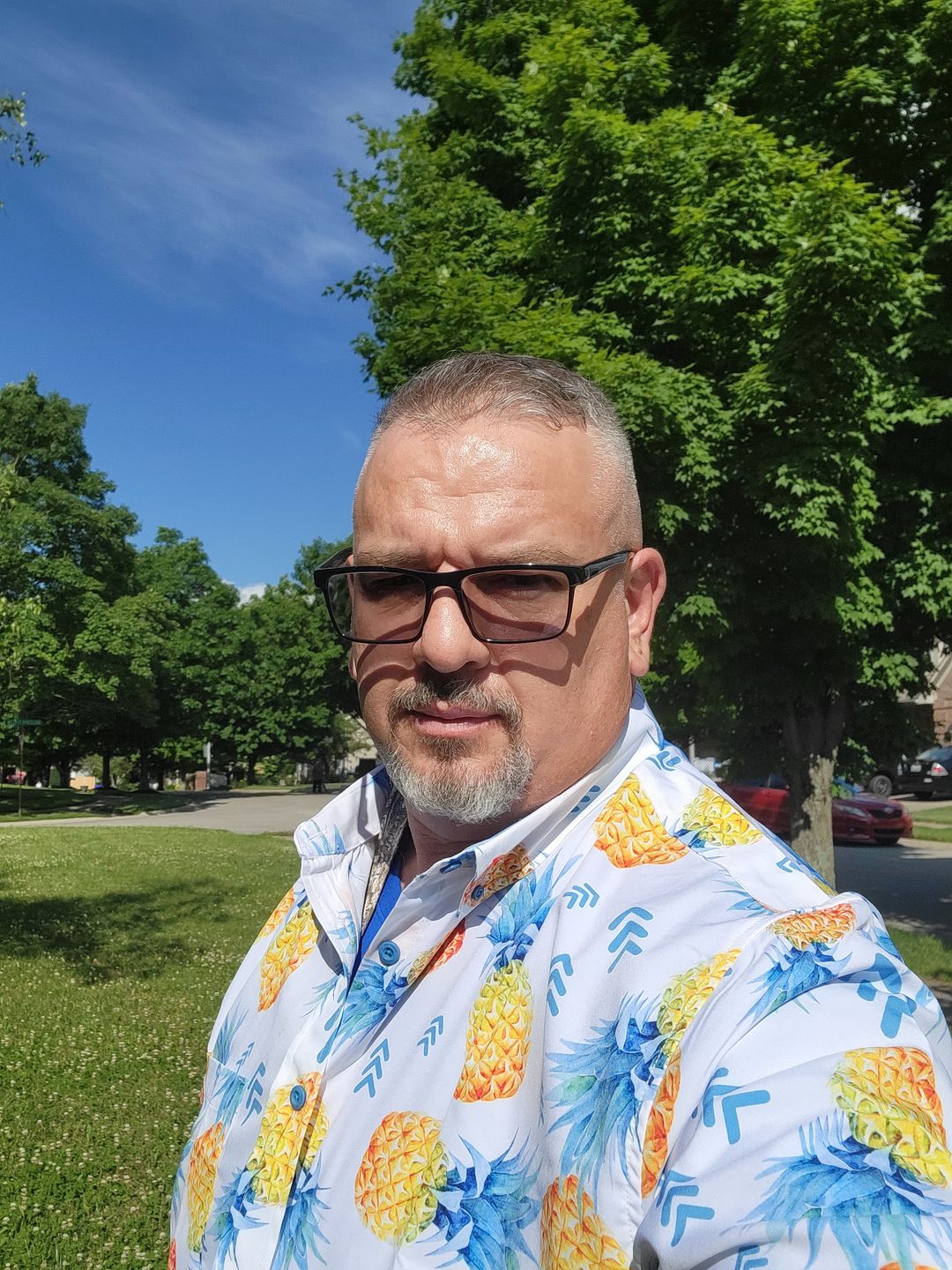 Customer photo review of 21 Pineapples Signature Button Up Shirt (White)