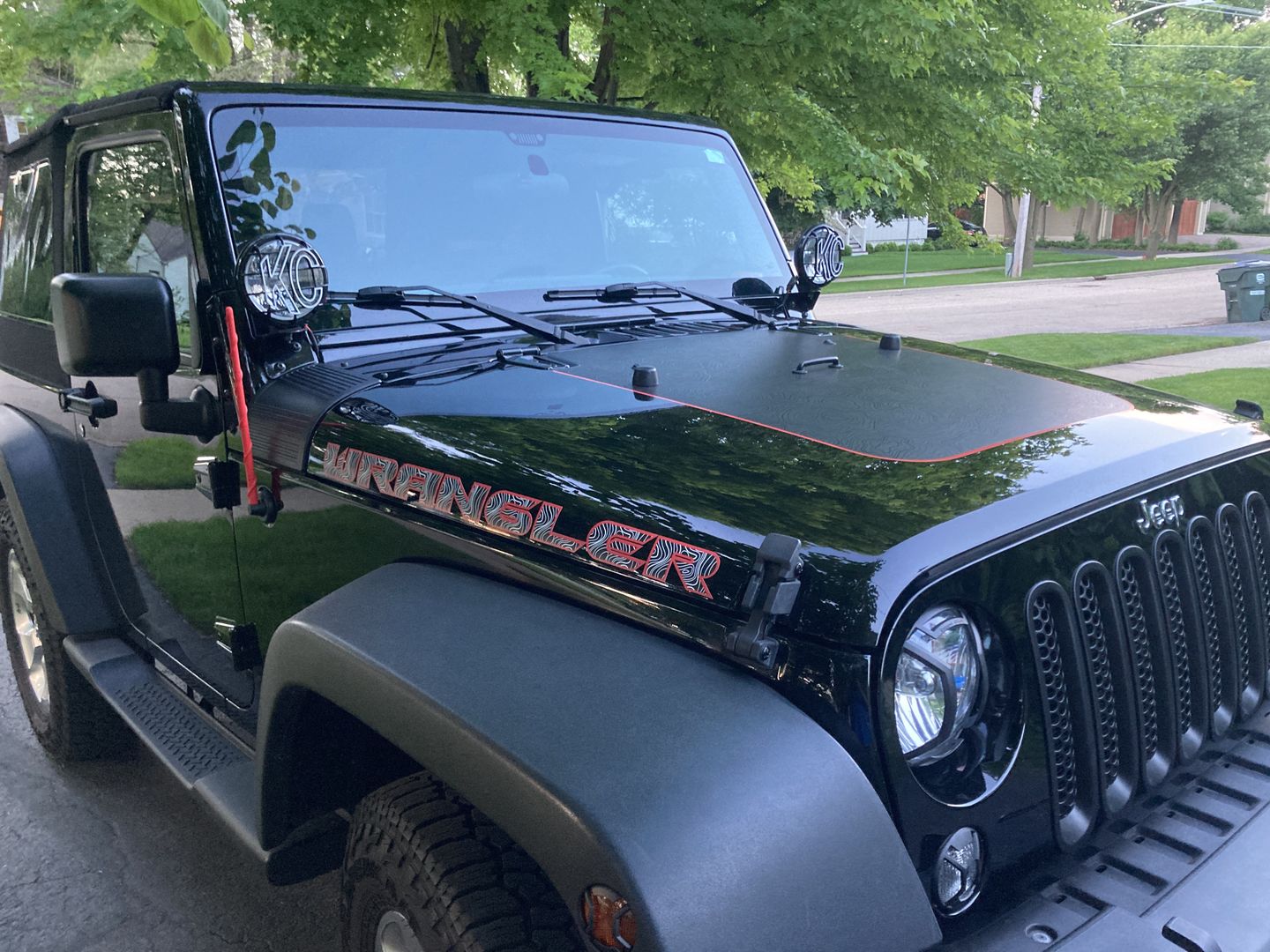Customer photo review of Black on Black Topographic Hood Graphic for Wrangler JK