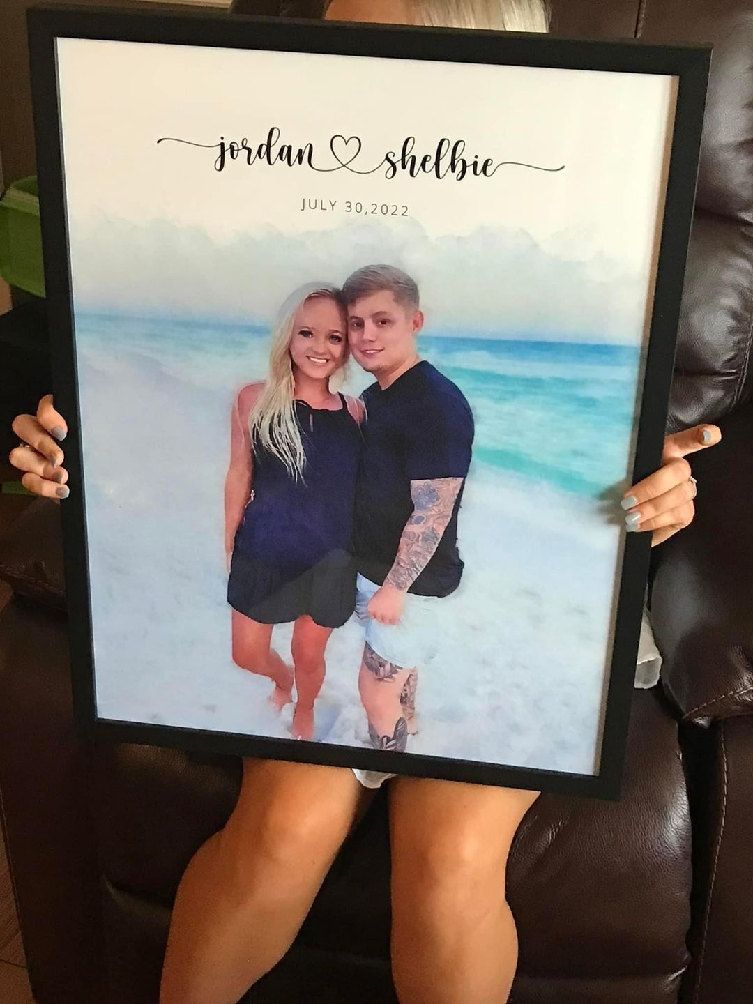 Customer photo review of Custom Engagement Anniversary Couple Portrait