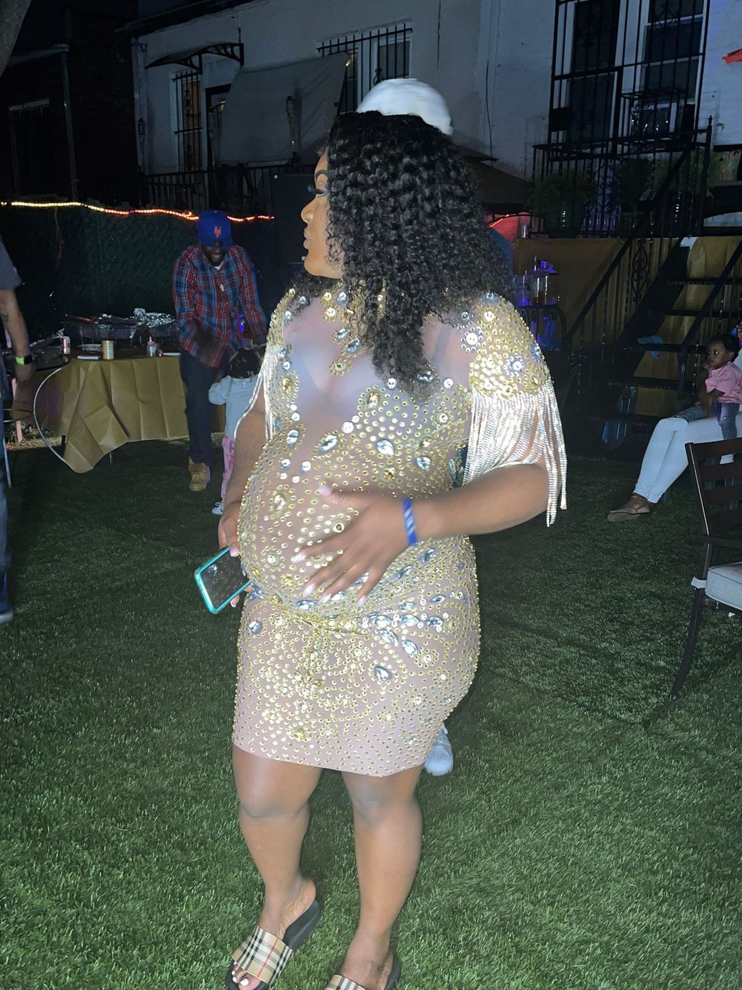 Customer photo review of Libra Diamante Gold Tassel Dress (Ready To Ship)