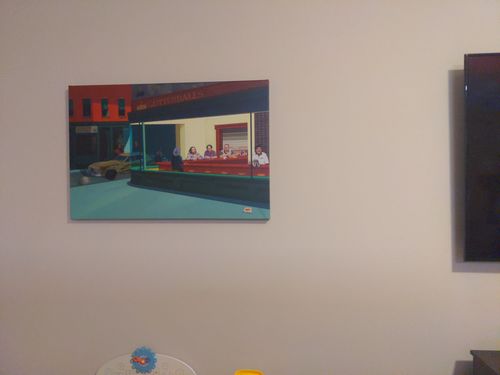 Customer photo review of Lebowski Nighthawks Canvas 36x24