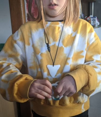 Customer photo review of Shark Tooth Sensory Chew Necklace