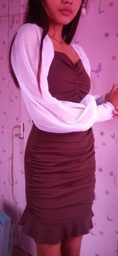 Customer photo review of BSCO VERA DRESS KNITTED MESH SLEEVES BODYCON
