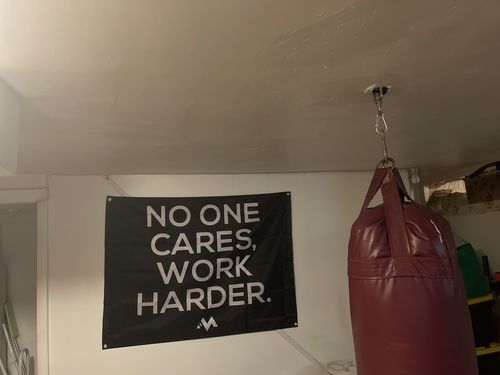 Customer photo review of No One Cares Work Harder Flag