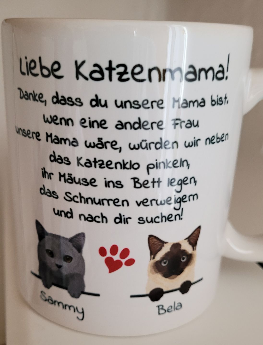 Customer photo review of Liebe Katzenmama/ Lieber Katzenpapa - Individuelle Tasse