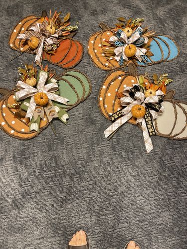 Customer photo review of Fall Leopard Pumpkin Set of 4  Wreath Kits - WK-073