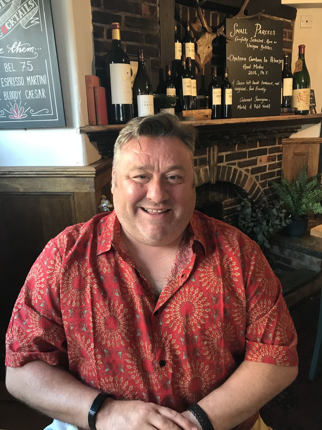Customer photo review of Men's Vintage Boho Short Sleeve Hawaiian Shirt