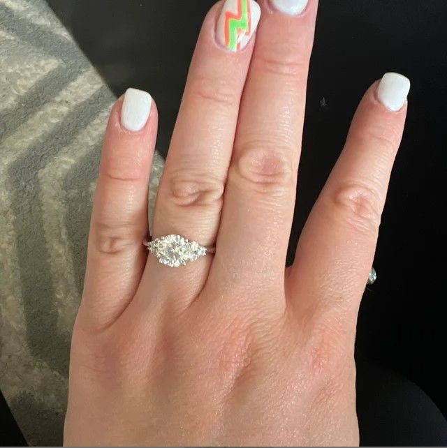 Customer photo review of Sterling Silver Side Stone Stackable Cluster Ring