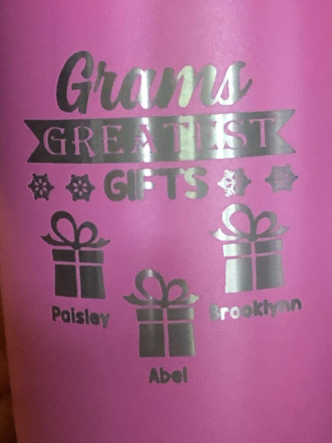 Customer photo review of (CUSTOM) Grandparents Greatest Gifts Engraved Tumblers