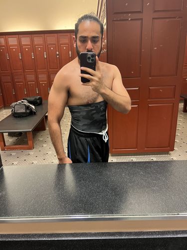 Customer photo review of Men's Heat Trapping Waist Toner
