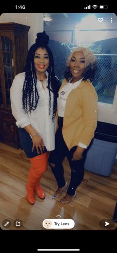 Customer photo review of Solid Color On-trend Thigh-Length Boots