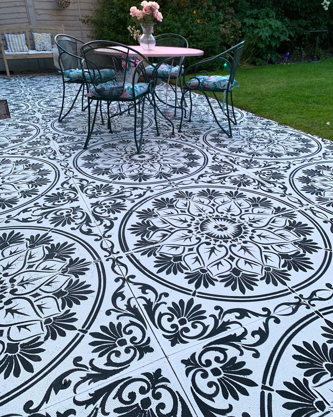 Customer photo review of Varanasi Patio Stencil - Square Slabs