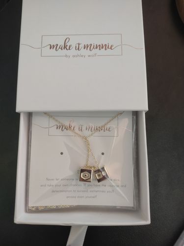 Customer photo review of Solo Dice Necklace - Gold