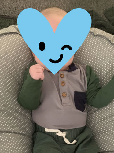 Customer photo review of Organic Color Block Bodysuit - 2 Colors