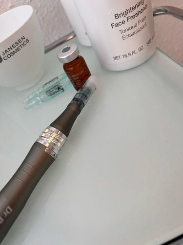 Customer photo review of Dr Pen M8 With Cartridges | Derma Microneedling Pen Skin Care Kit