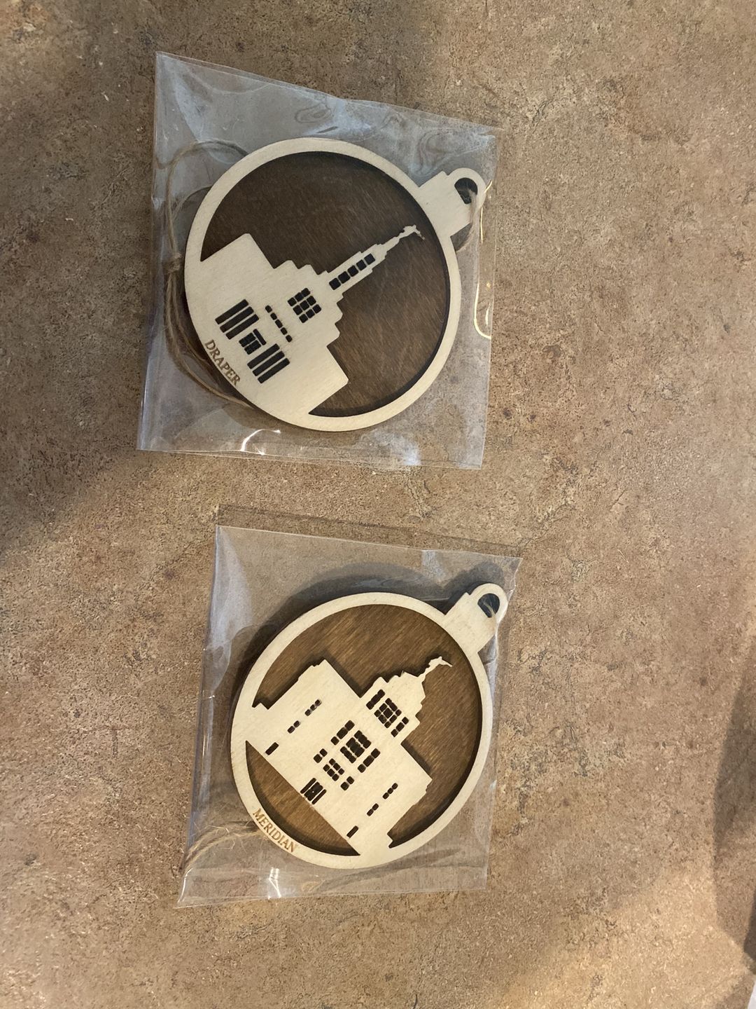 Customer photo review of Wooden Temple Christmas Ornament