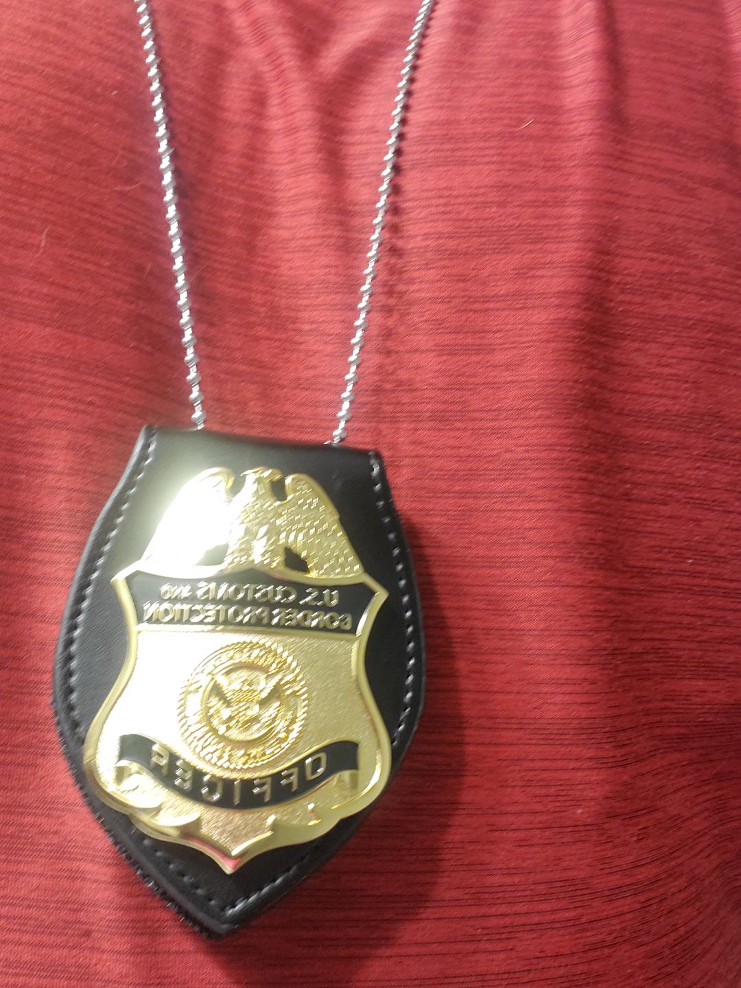 Customer photo review of US CBP Officer Customs and Border Protection Badge Solid Copper Replica Movie Props