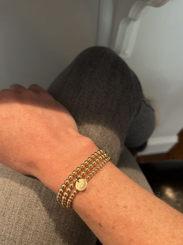 Customer photo review of old english initial juno bracelet (4mm)