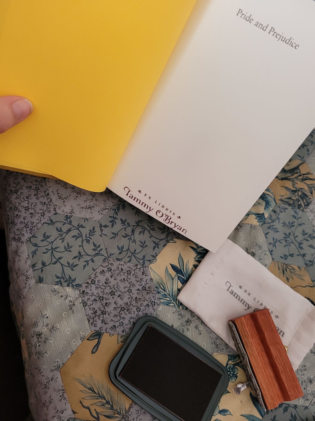 Customer photo review of Pemberley - Personalised Bookplate Rubber Stamp