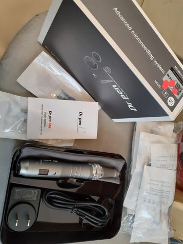 Customer photo review of Dr Pen M8 With Cartridges | Derma Microneedling Pen Skin Care Kit