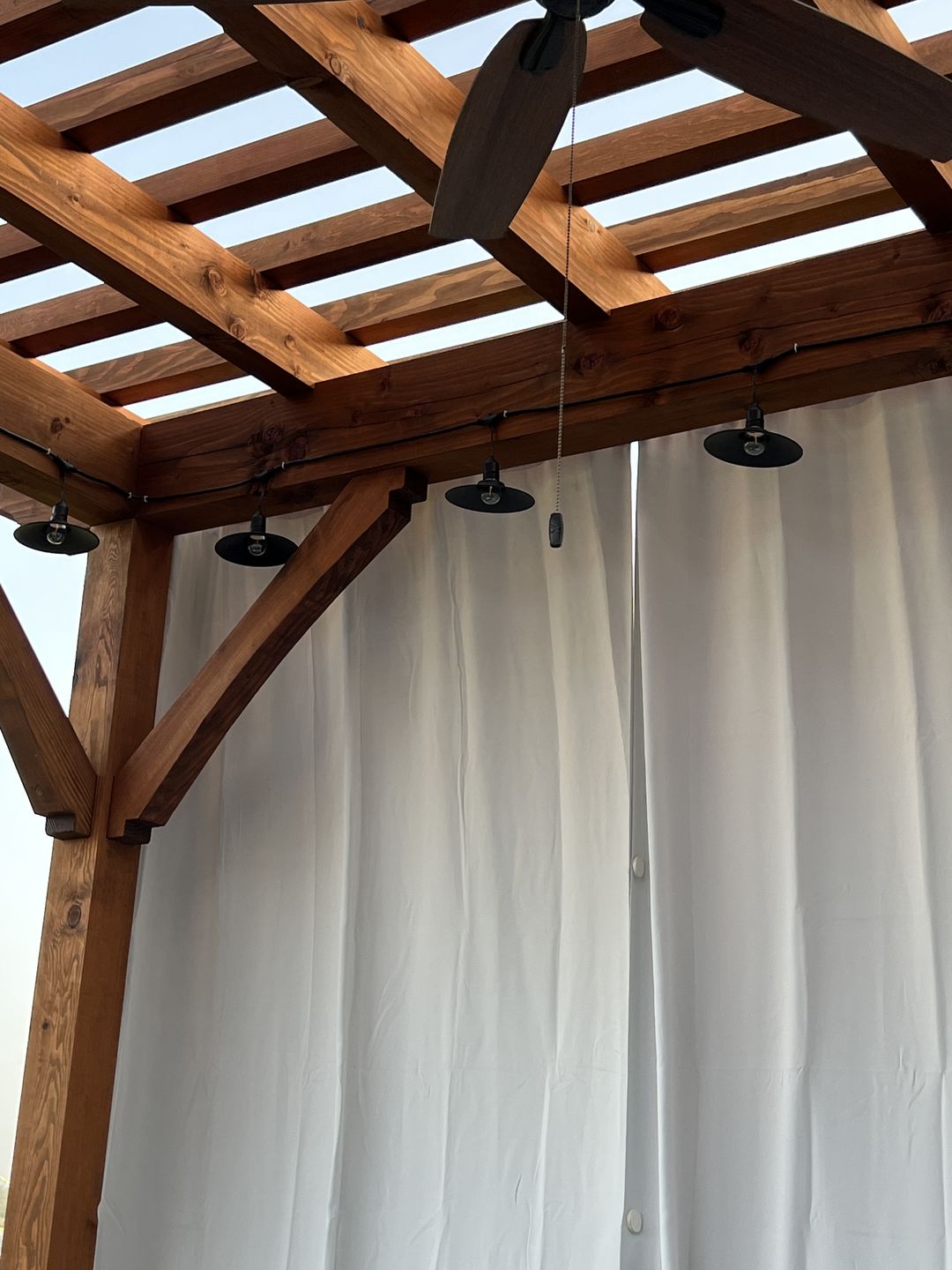 Customer photo review of Classic Metal Patio Light Bulb Shade Cover for Outdoor Commercial String Lights, E26, Black
