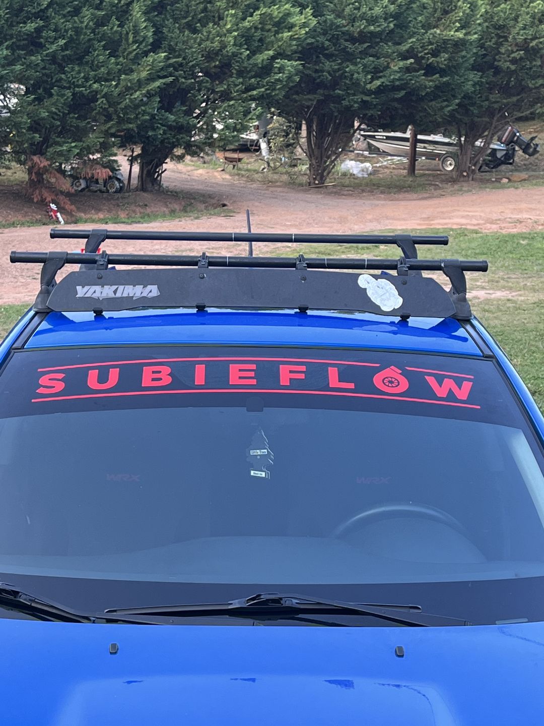 Customer photo review of SubieFlow Windshield Banners
