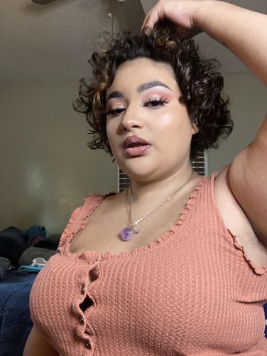 Customer photo review of Rough Amethyst Pendant