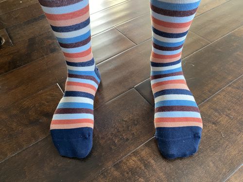 Customer photo review of "Think Tank" Cotton Compression Socks by Top & Derby (15-20 mmHg)