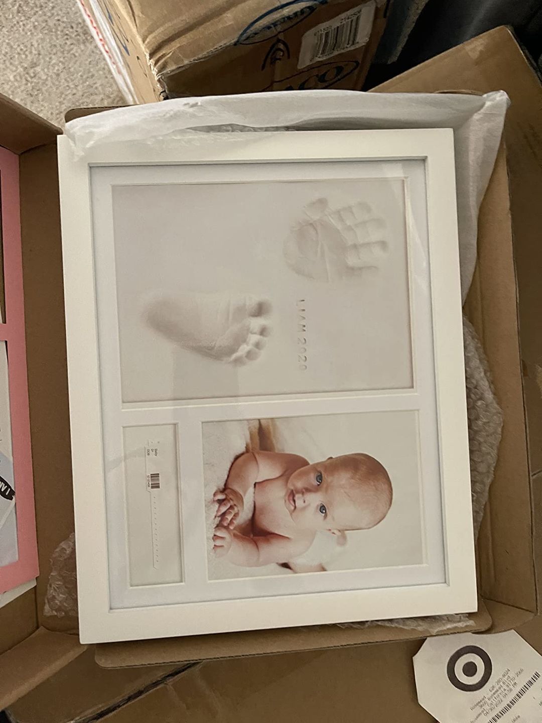 Customer photo review of Noel Baby Handprint & Footprint Keepsake Frame
