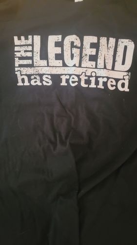 Customer photo review of Premium - The Legend Has Retired  t-shirt