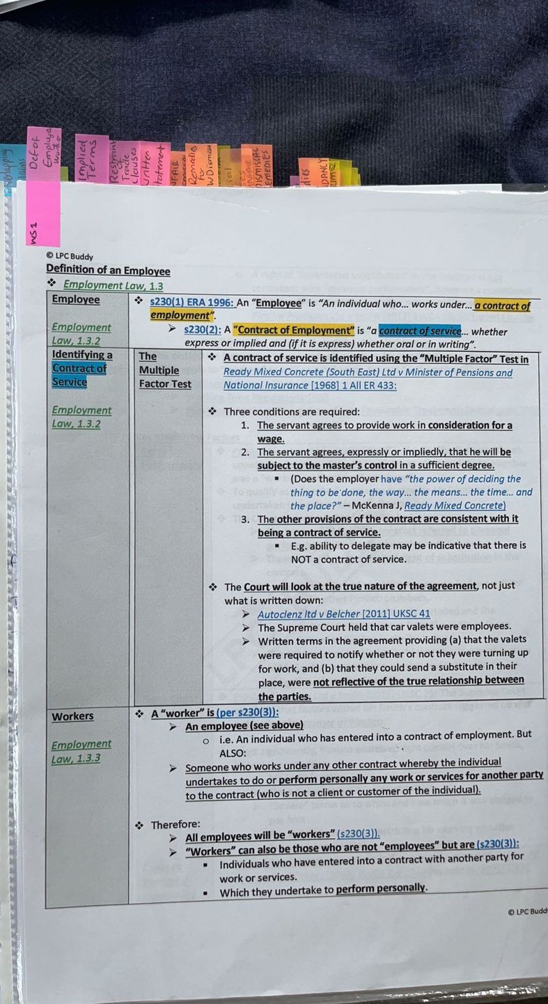 Customer photo review of LPC Buddy™ 2022 / 23 | Employment Law | Distinction Level Study Guide for the LPC (Electronic)
