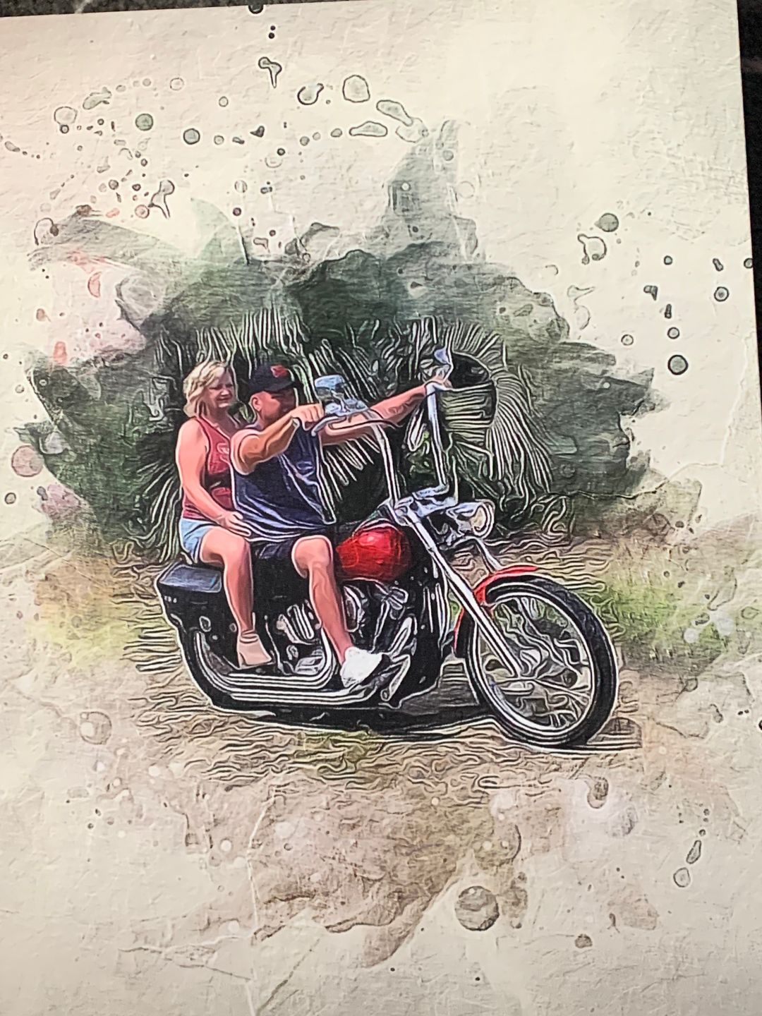 Customer photo review of Personalized Motocycle photo Painting