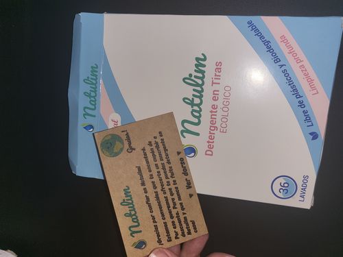 Customer photo review of Eco-Tiras de Detergente 40 lavados Natulim