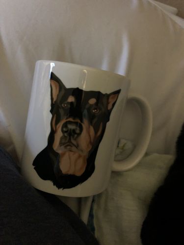 Customer photo review of Custom Pet Print Coffee Mug