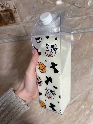 Customer photo review of Clear Carton Water Bottle