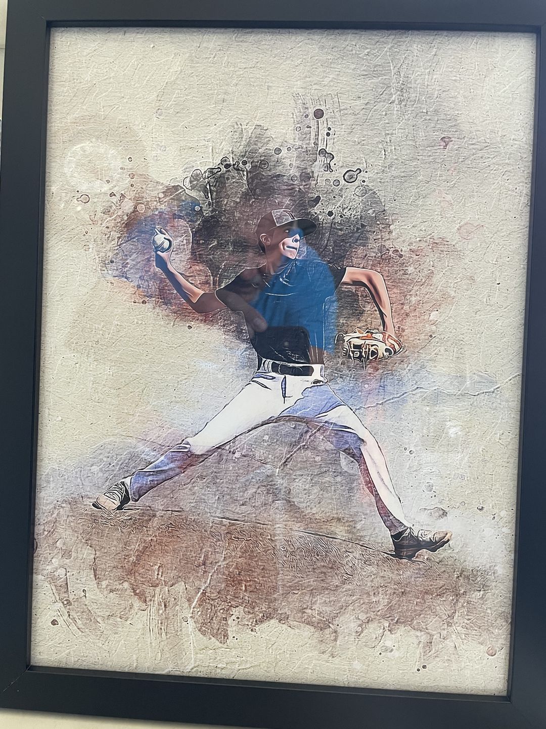 Customer photo review of Personalized baseball photo Painting