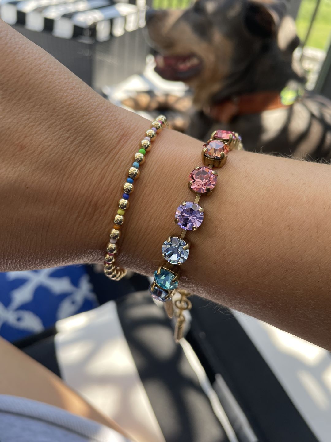 Customer photo review of Arista Bracelet in Cotton Candy Ombré