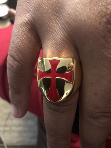 Customer photo review of Knights Templar Shield Ring