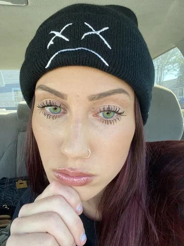 Customer photo review of Ocean Blue Colored Contact Lenses