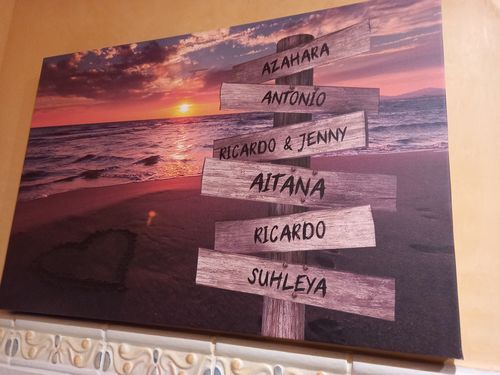 Customer photo review of Lienzo personalizado Corazon en la Playa