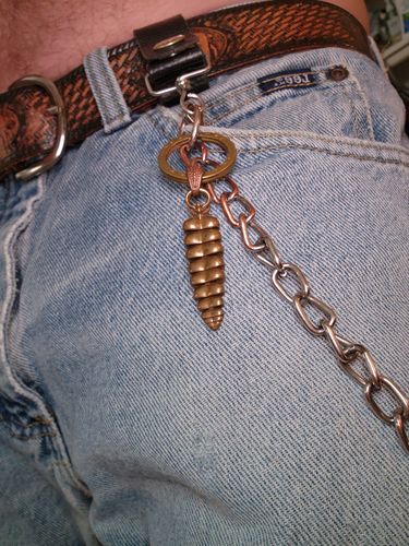 Customer photo review of Brass Rattlesnake Tail Pendant