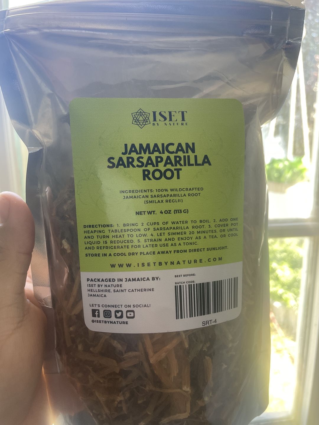 Customer photo review of Jamaican Sarsaparilla Root (Wildcrafted)