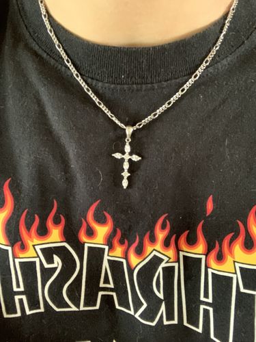 Customer photo review of .925 baguette cross & pendant