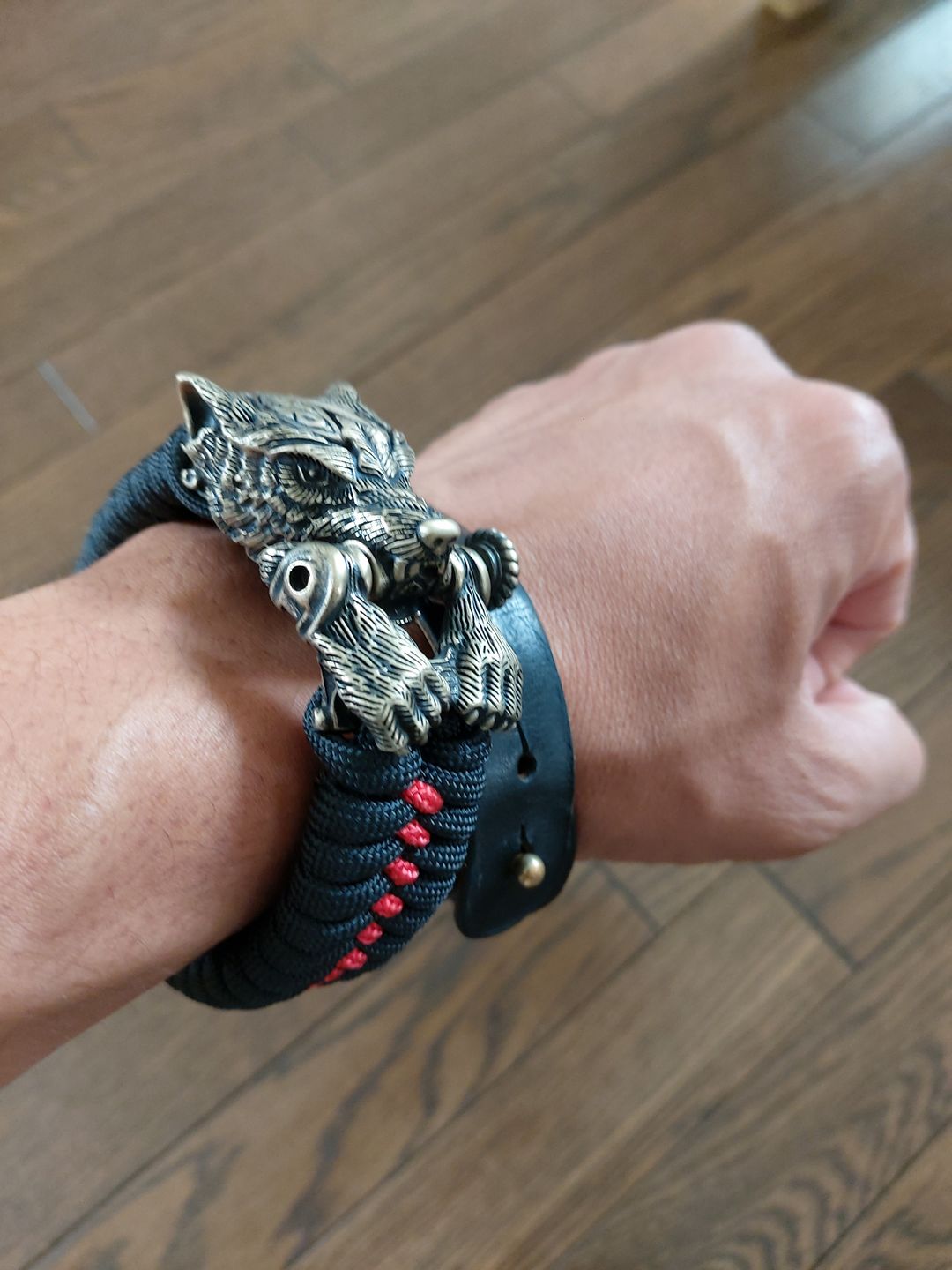 Customer photo review of Warrior Wolf Paracord Bracelet
