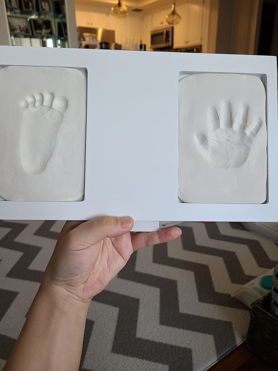 Customer photo review of Baby Handprint & Footprint Keepsake Duo Frame