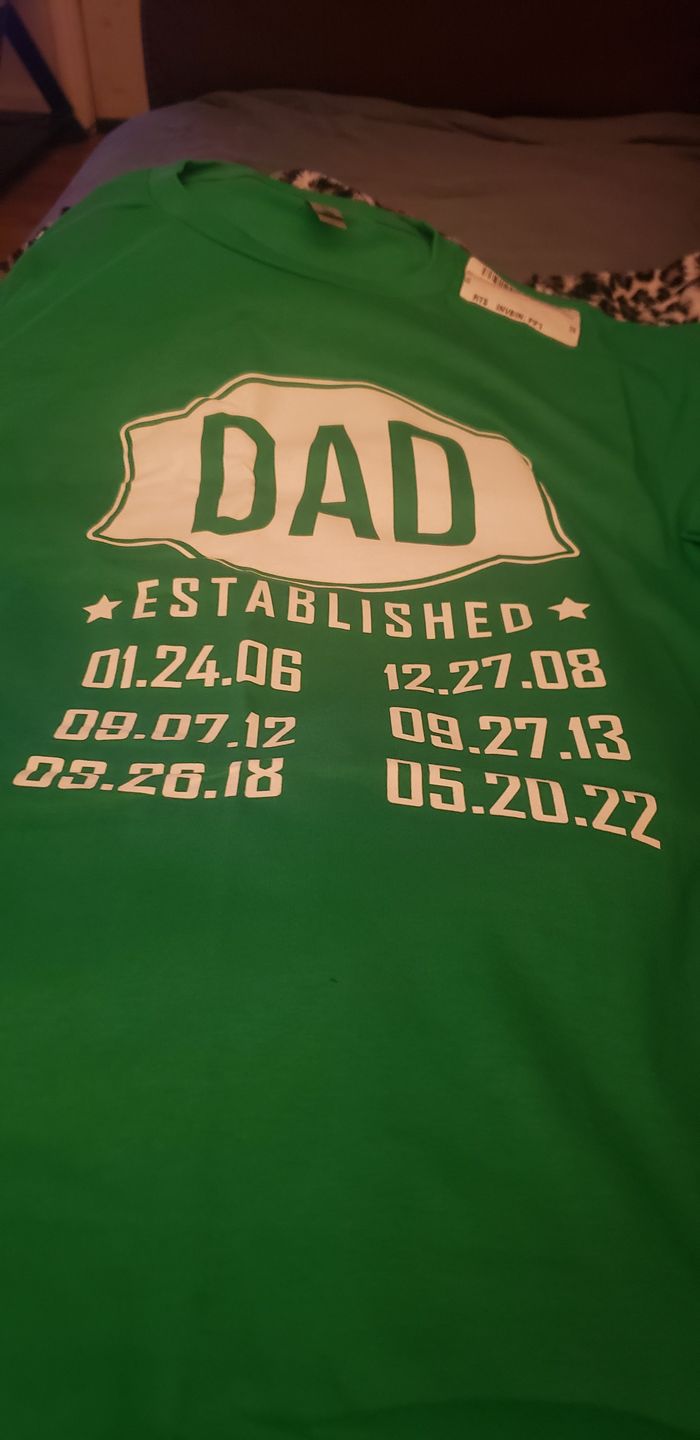 Customer photo review of Dad Established (CUSTOM) Premium Tee