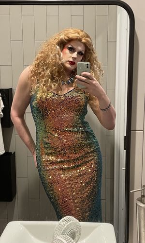 Customer photo review of Glitz & Glamour Dress in Scarab Sequins - Vixen by Micheline Pitt