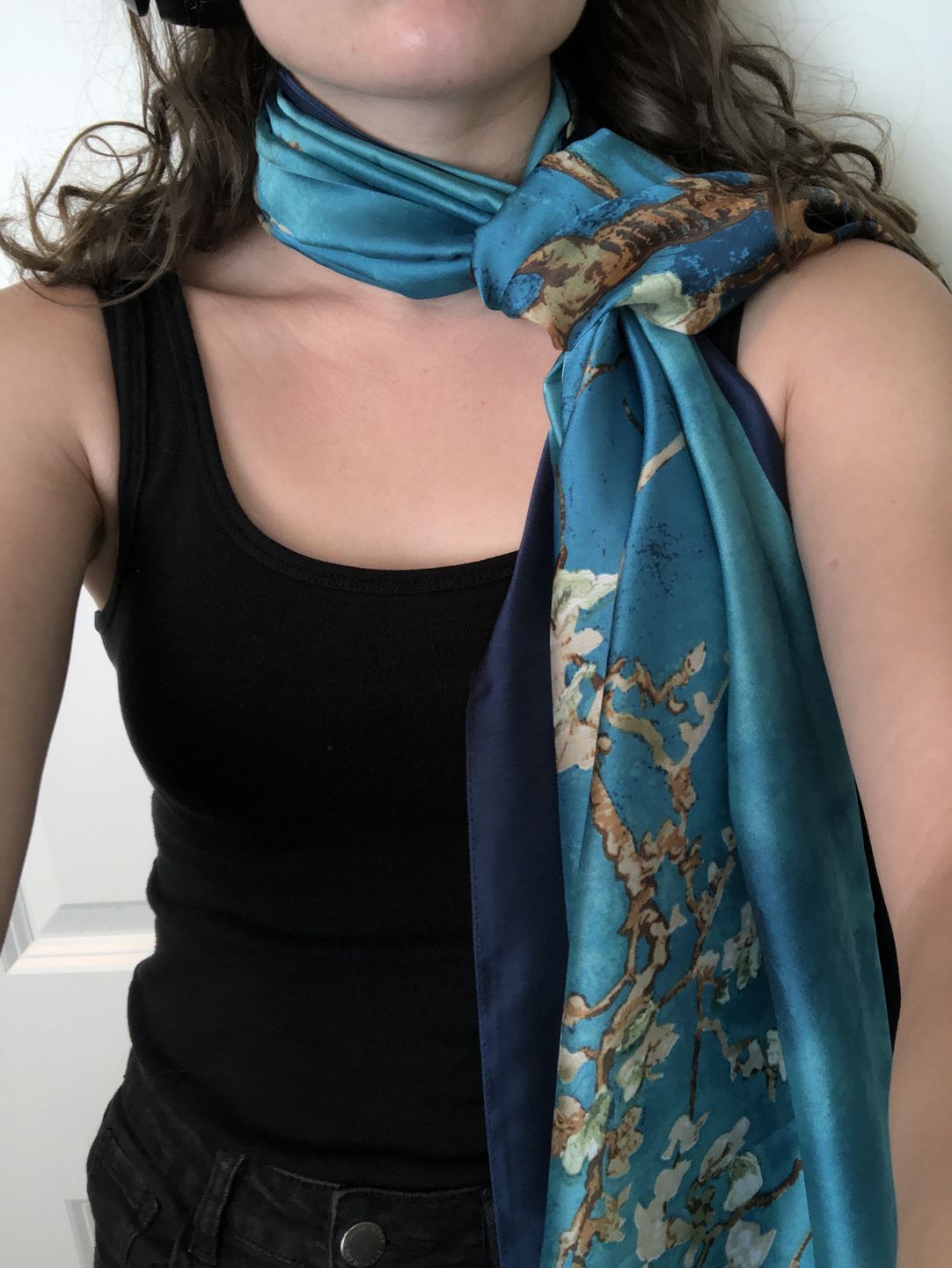 Customer photo review of Almond blossom silk Scarf