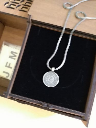 Customer photo review of 925 Silver Memento Mori Necklace Men's Skull Pendant with Chain